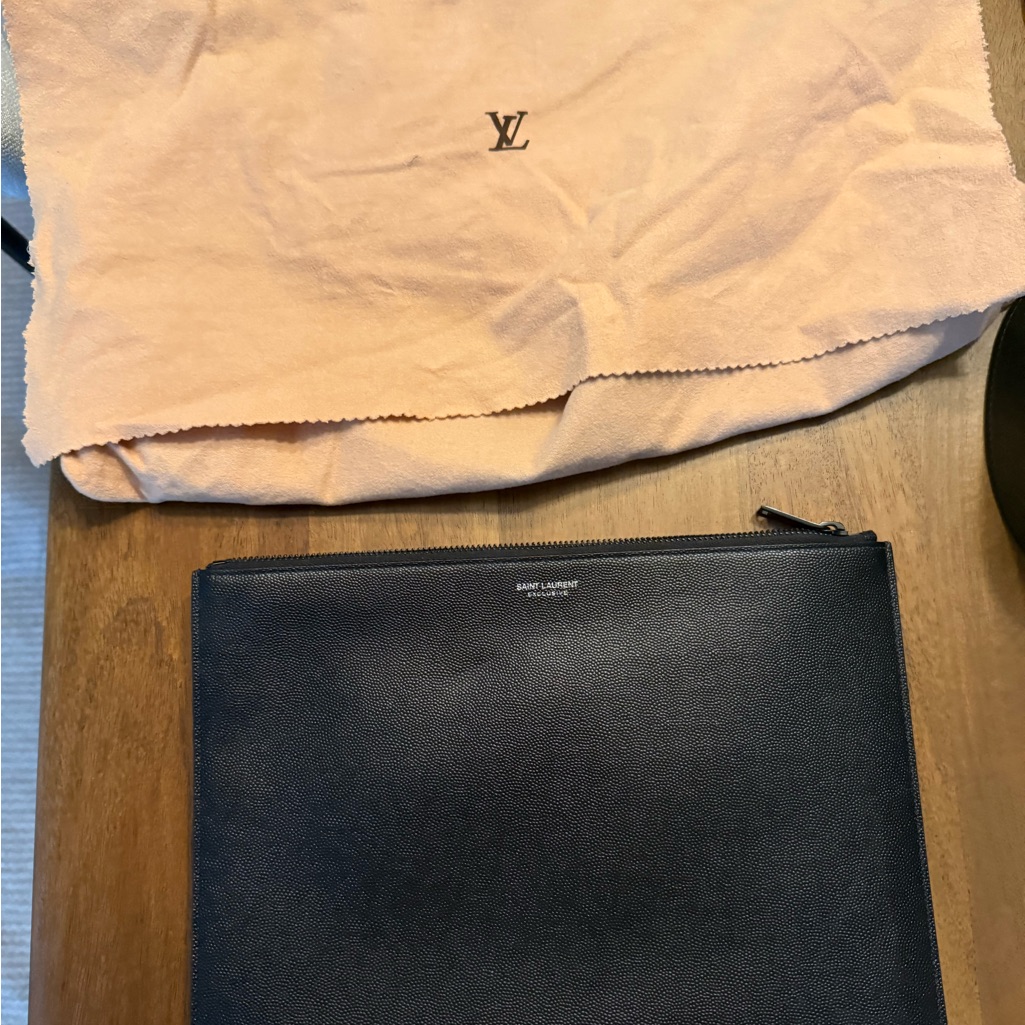 Saint Laurent Black Leather Pouch